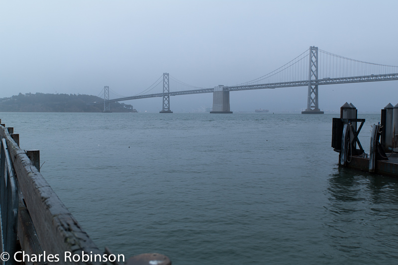 Bay Bridge as the rain comes down<br />November 05, 2011@18:54