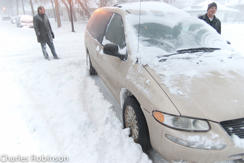 December 11, 2010@16:18<br/>...and.... ANOTHER stuck car.  He works at Town Hall Tap so we HAD to help him.