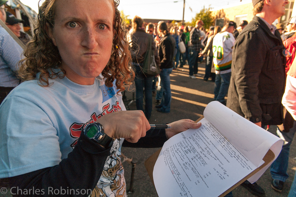 Fiona with her clipboard, making sure everything damned well stays in line!<br />September 22, 2012@17:18
