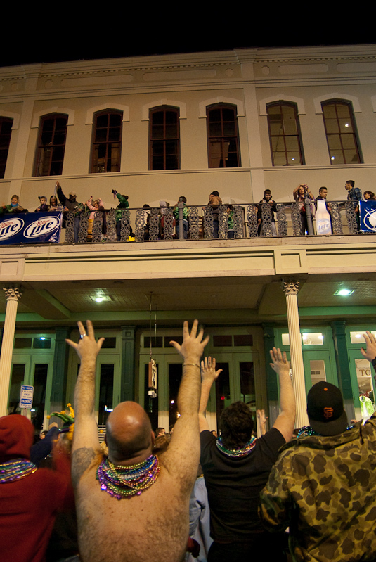 February 16, 2010@19:48<br/>Gene works the balcony for beads...