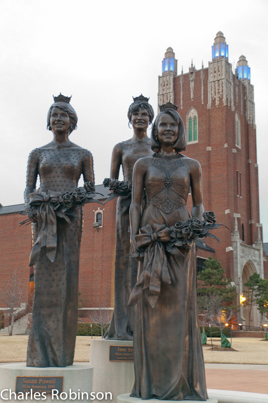 February 26, 2011@18:30<br/>The Miss America statues in Oklahoma City.