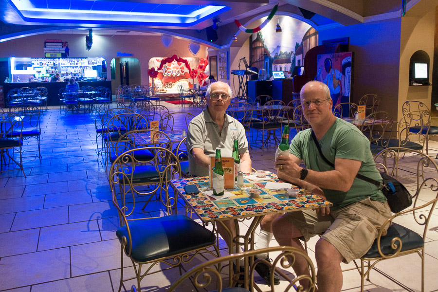 Dad and John and I killing time waiting for mom to finish up with her pedicure