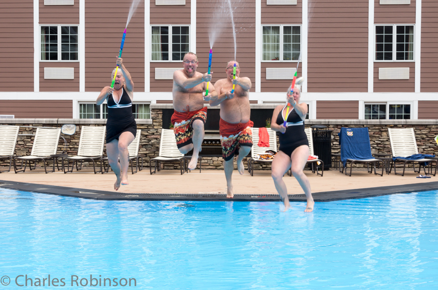 Shenanigans at the pool.  The water toys were a hit with everyone!<br />July 31, 2013@13:46