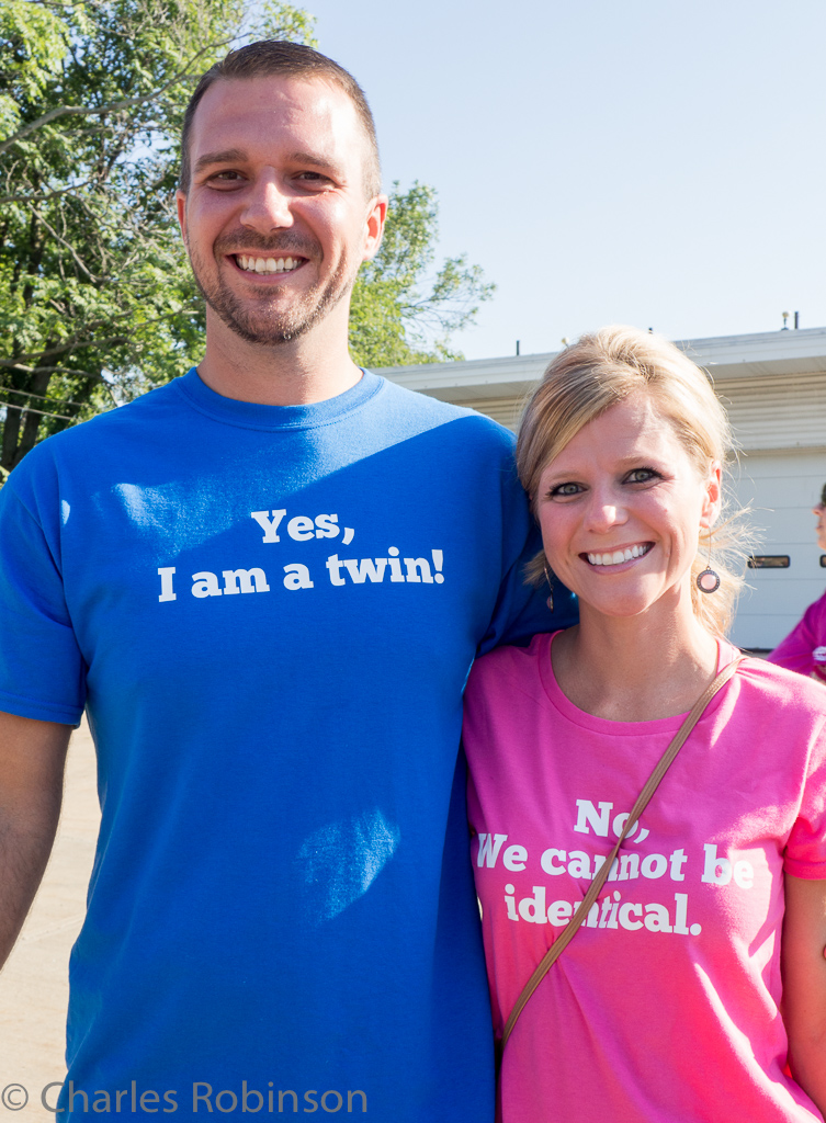 Best fraternal-twin shirt pairing ever!  This is John and Jodi (originally from Michigan).<br />August 08, 2015@09:10