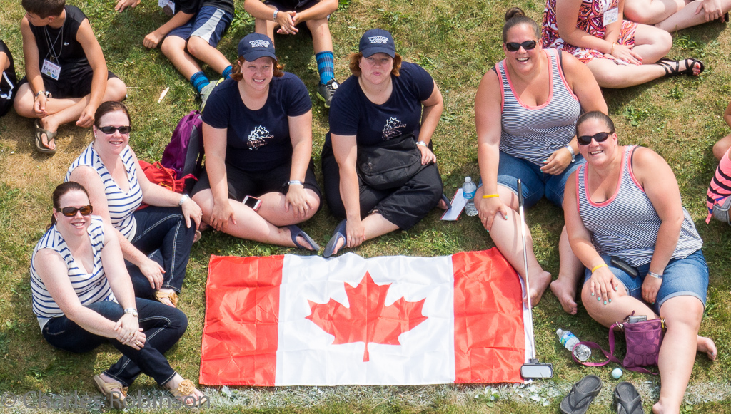 Canadians representing in the front of the group photo...<br />August 09, 2015@15:19