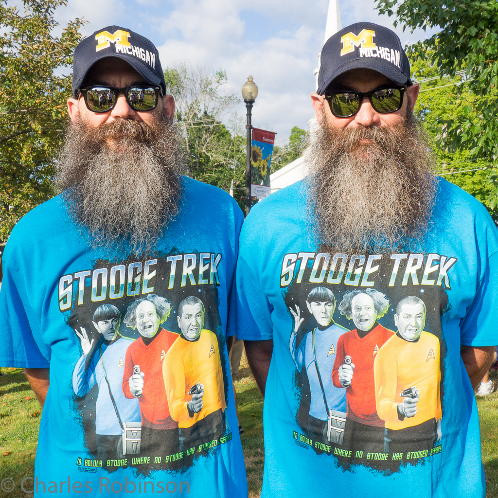 The famous Wolf Brothers - with these great Stooge Trek shirts.<br />August 06, 2016@08:27