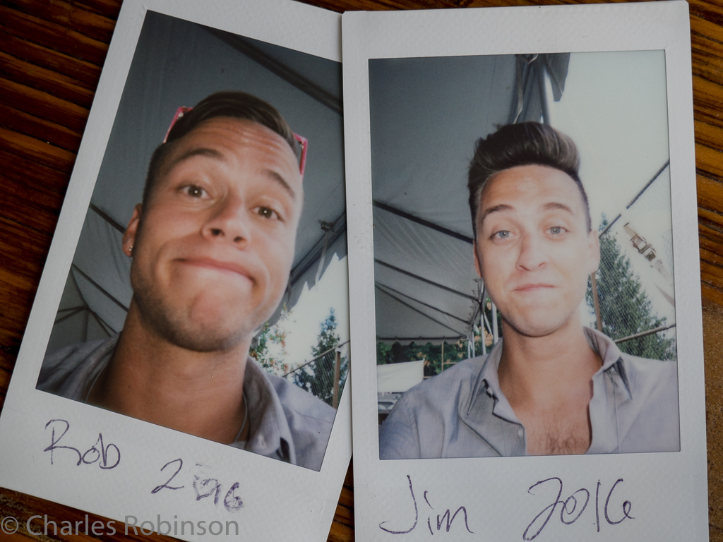 Rob and Jim in self-portraits taken with Mel or Stefany's Fuji instant cameras<br />August 07, 2016@13:24