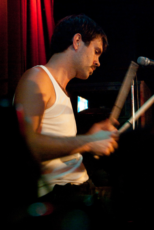 June 01, 2009@22:44<br/>Matthias Bossi on drums.  He looked like an inmate in that t-shirt!