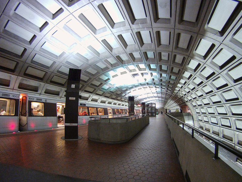 Inside Rosslyn Station.  Every Metro station (at least the underground ones) looks exactly the same.<br />September 26, 2014@18:42