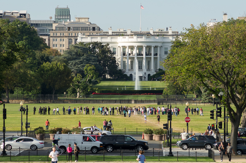 The White House as seen (by telephoto) from The Washington Monument.<br />September 22, 2014@17:35