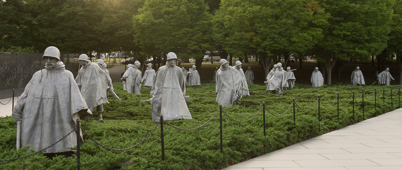 Korean War Memorial - very cool, and a little spooky - the way it was meant to be, I'm sure.<br />September 22, 2014@18:19