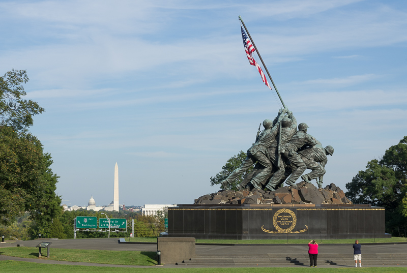 We biked out here from downtown - it could have been a whole lot more difficult than it was.   It was hot out, though!  Note Capitol, Washington Monument, AND Lincoln Memorial in the background....<br />September 26, 2014@16:59